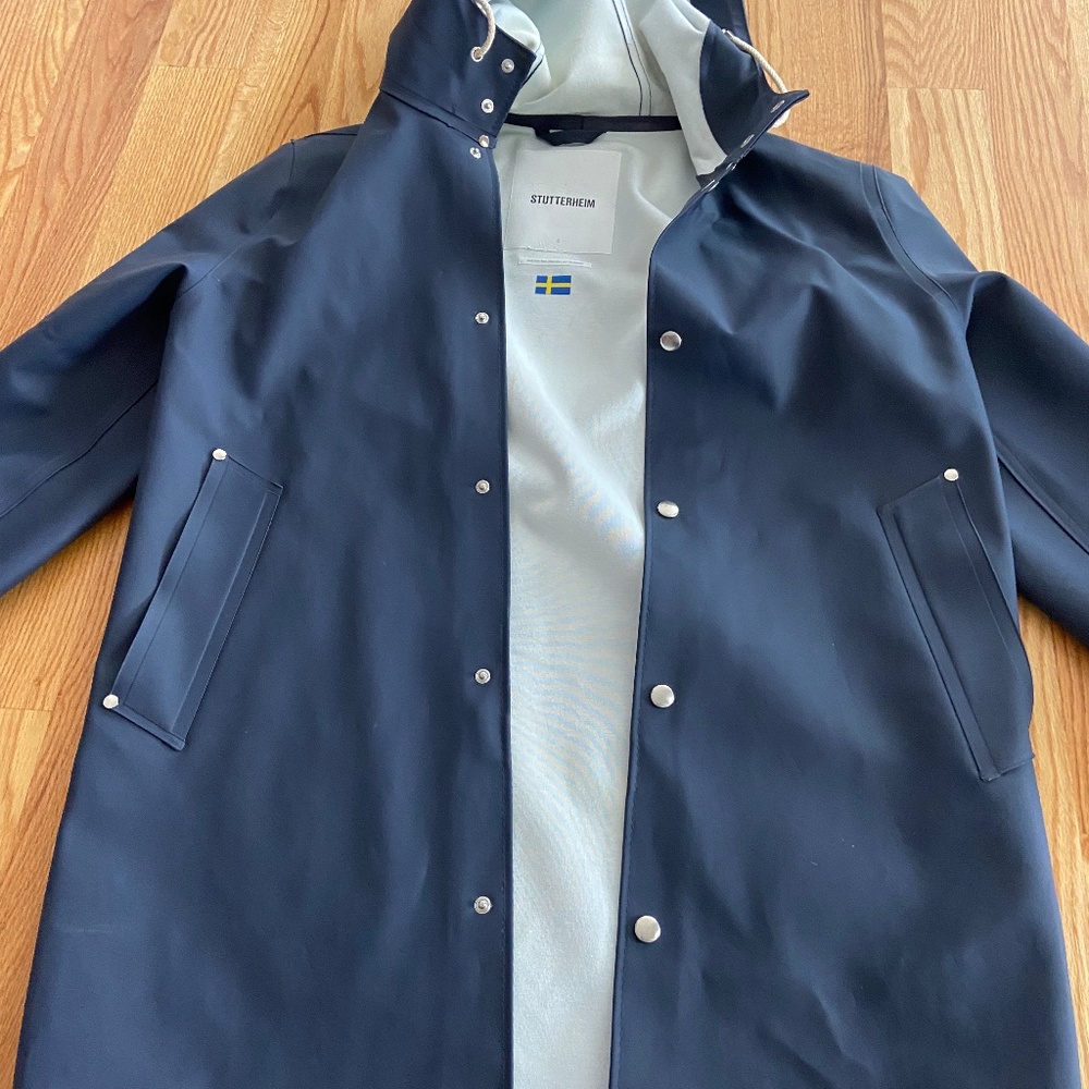 Stutterheim Navy Blue Mosebacke Raincoat
